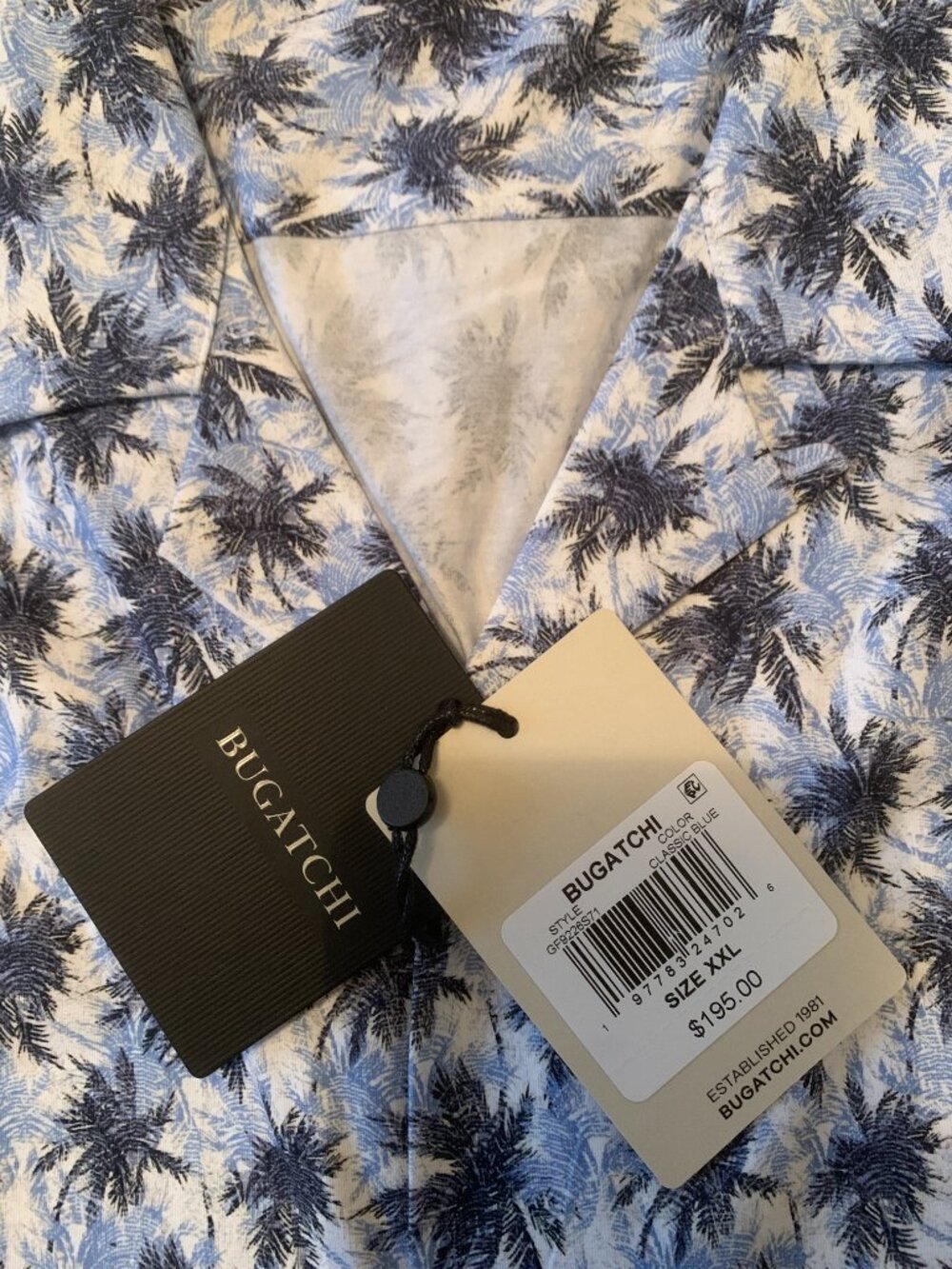 Bugatchi Mens designer Short Sleeve 8 way Stretch Shirt size XXL